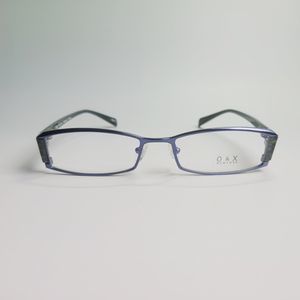O&X NY OT-208U Titanium eyeglasses green blue stripe full frame 53-18 136 C7